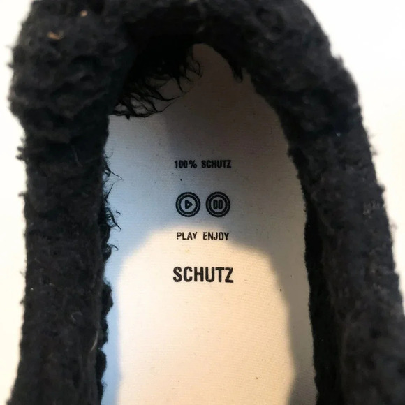 Schutz Sherpa Lined Leather White Lace Up Platform Tennis Shoes Sneakers 8.5 - Picture 6 of 9